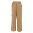 thumbnail image 6 of ZSQDM Outdoor Drawstring Wide Leg Pants Khaki Cool Silk Cotton A Casual Pants L, 6 of 8