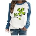 thumbnail image 1 of Besolor Sweatshirts pour Femmes de la Saint-Patrick Manches Longues Trèfle Col Rond Tunique de Vacances, 1 of 4