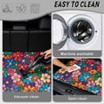 thumbnail image 5 of XYZCANDO Hippie Floral Car Trunk Mat 29" x 39", All-Weather Waterproof Cargo Liner with Non-Slip Backing, Easy-Clean Stitched Edge Protector for SUVs, Sedans and Trucks, 5 of 7