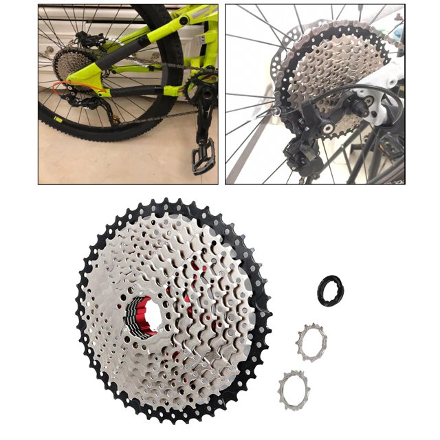 8-12 s MTB Bike Freewheel Cassette de bicicleta Reparación de volante, antioxidante, sin deformación, resistente al desgaste, alto rendimiento de dura 10S 11-46T Plata Soledad Cassette de rueda libre para bicicleta