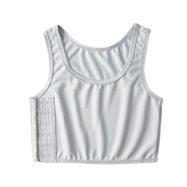 Minnieouse Chaleco corto para lesbianas, corsé de verano, ropa interior moldeadora de pecho, Tops ajustables, disfraz para hacer ejercicio, trabajo diario, Camisetas sin mangas Gris L Minnieouse AP011863-03
