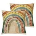 thumbnail image 2 of Nawypu Boho Sun Moon Rainbow Pillow Covers Set of 2 Aesthetic Decorative Kids Throw Pillow Cover for Nursery Classroom Decorations Baby Shower Birthday Gift Minimalism Couch Cushion Case for Sofa, 2 of 6
