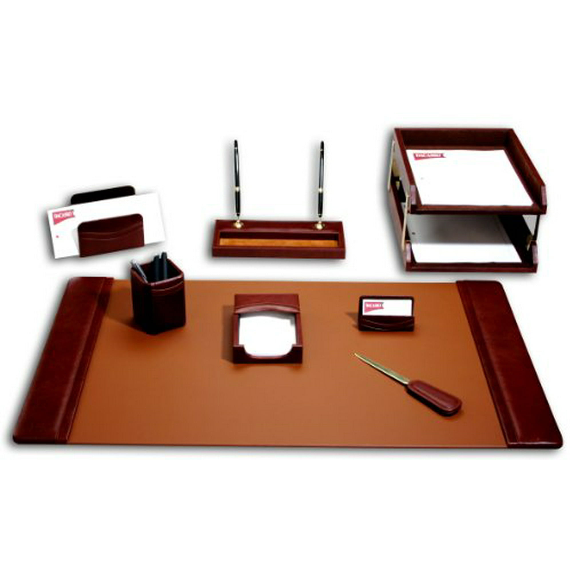 Dacasso Leather Desk Set 10 Piece Mocha