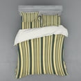 thumbnail image 2 of Ambesonne Geometric Bedding Set 3 Pcs, Retro Vertical Lines, Twin XL, Dark Blue Grey Yellow, 2 of 3