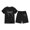 Black, variant on Hienoo Toddler Girls Summer Outfit Sets Short Sleeved T Shirt and Shorts Tracksuit Outfits