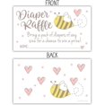 50 Baby Bee Diaper Raffle Tickets for a Girl or Gender Neutral Baby