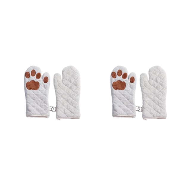 Billuyoard De guantes para hornear con forma de pata, manopla aislante para horno, manoplas antideslizantes para cocina, suministros ligeros para Gris 2piezas