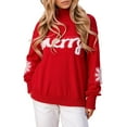 thumbnail image 1 of LUOGENLI Chandails pour Femmes 2025 Chandails pour Col Rond Manches Longues Tricot Duveteux Chandail Chaud Rouge Taille m, 1 of 8