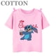 thumbnail image 3 of 2024 Disney Anime Stitch Moda Verano Niños Múltiples Dibujos Animados Algodón Camisetas Cuello Redondo Casual Manga Corta Estampado Patrón, 3 of 5