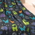 thumbnail image 3 of DarkBlue Cartoon Dinosaurs Text Pattern Blanket,Comfortable Soft Lamb Wool Throw Blanket,All Season,Warm Lightweight Blankets for Sofa Bed Couch Living Room Chair,40"x50", 3 of 4