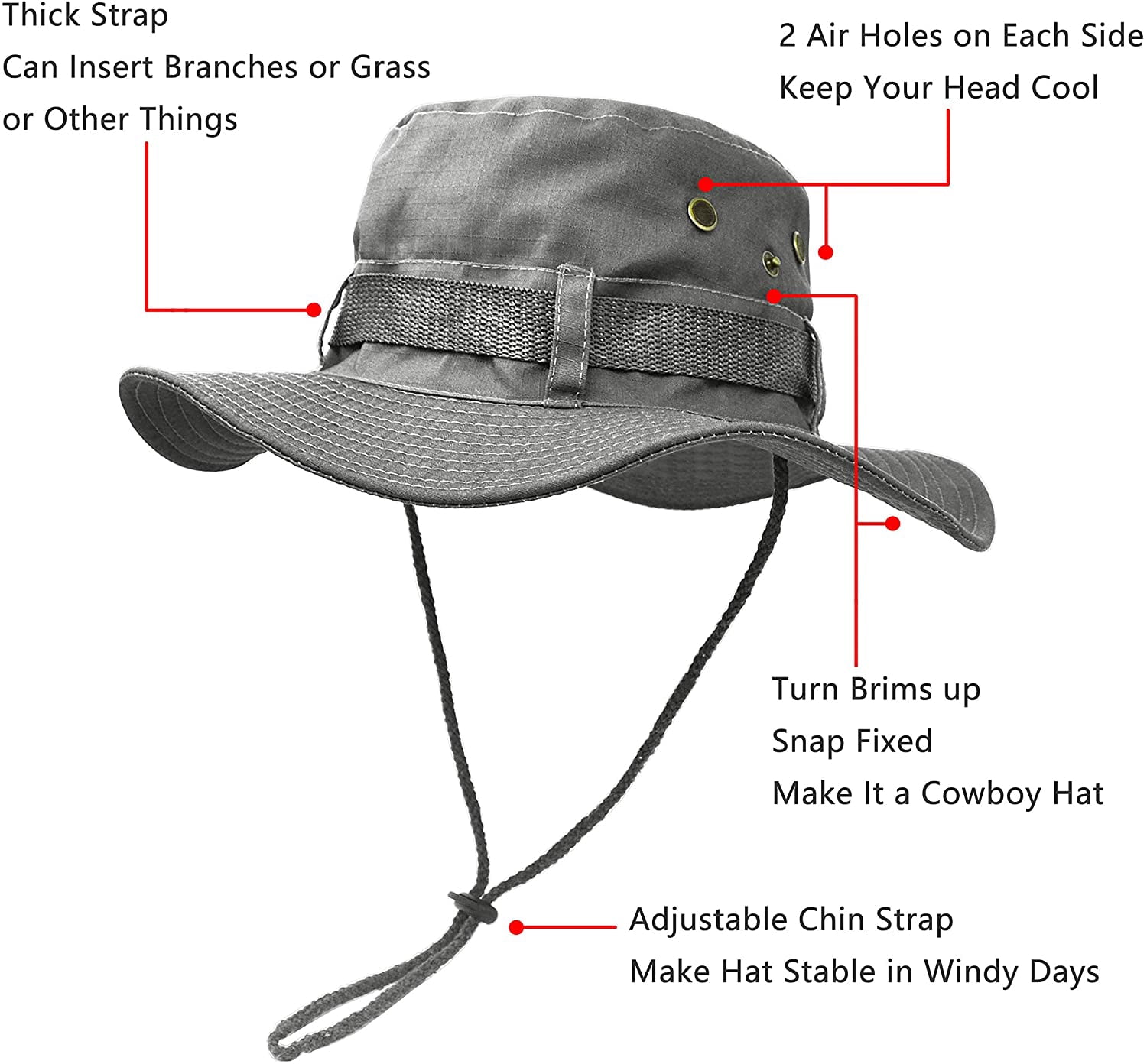 Outdoor Sun Hat Double Layer Army Style 