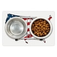thumbnail image 1 of World Map Pet Mat for Food and Water, Graphic United States Flag American Federations Stars National Print, Non-Slip Rubber Mat for Dogs and Cats, 18" X 12", by Ambesonne, 1 of 2