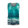 thumbnail image 5 of FOPSUFGWFO Mens Tank Tops Hawaiian Soft Loose Fit Sleeveless Shirts Graphic Sea And Beath Print Lightweight Blouses For Male Vacation Dark Blue XL, 5 of 5