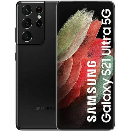 SAMSUNG Galaxy S21 Ultra 5G G998U 128GB, Black Unlocked Smartphone - Good Condition (Used)