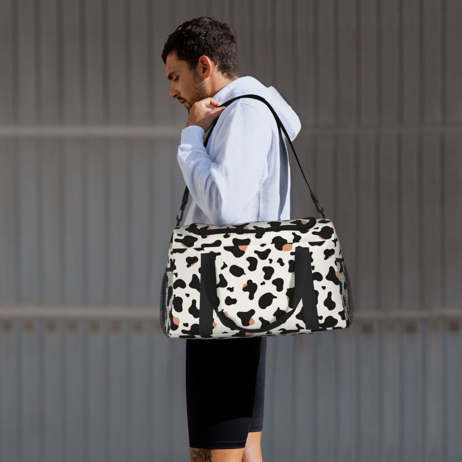 Portable Backpack Travel Bag Computer Business Travel Bag 11.8×15.4 Inches Waterproof Type Suitable For Outdoor Hiking And Office Use Simple Cow Print Pattern1_1