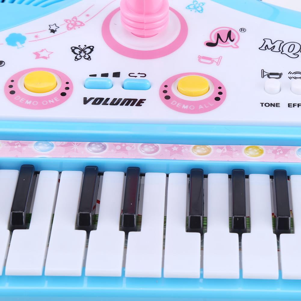 Tebru Kid Electronic Keyboard Piano With Microphone 37 Keys Educational Instrument Toy Baby Gift,Electronic Keyboard, Kid Electronic Piano