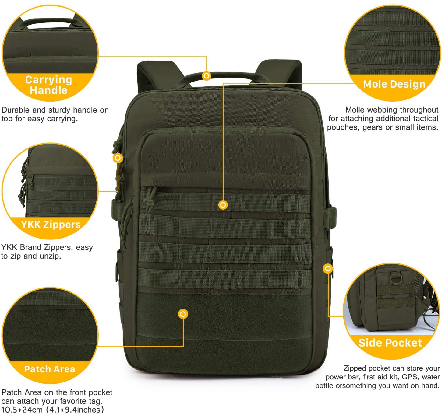 WindTook Laptop Backpack for Women and Men Molle Travel Computer Bag School College Daypack Suits 15.6 Inch Notebook 