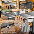 thumbnail image 3 of BBQ Trolley Food Prep Table Stainless Steel, Flattop Worktable with Side Table, Two-Layer Steel Basket and Utensil Holder, 3 of 8