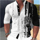 thumbnail image 2 of Camisa para hombre 2024 con estampado geométrico, cuello alto, color blanco, para exteriores, calle, manga larga, ropa de moda urbana, diseñador, 2 of 5