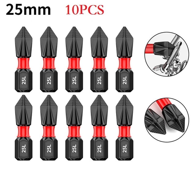 Bgsha Ensemble de 10 Embouts de Tournevis Magnétiques PH2 Antidérapants Longs pour Perceuse à Impact