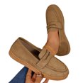 thumbnail image 4 of Wensltd Women's Loafers Slip On Flat Shoes Suede Upper Spring Autumn Daily Soft Walking Shoes, 4 of 9