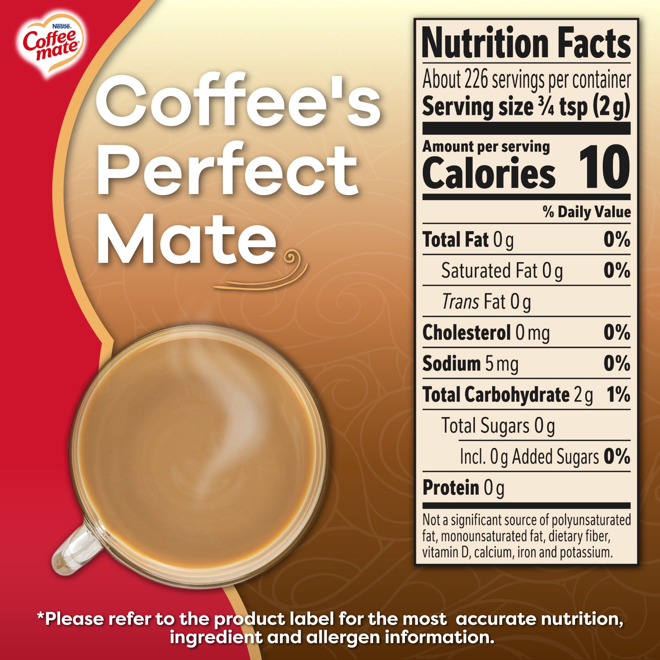 (12 pack) NESTLE COFFEE-MATE CREAMER FAT FREE ORIGINAL POWDER