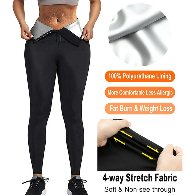 QRIC Thermo Sweat Sauna Pants for Women High Waist Trainer Slimming Leggings  Compression Workout Body Shaper Thighs 