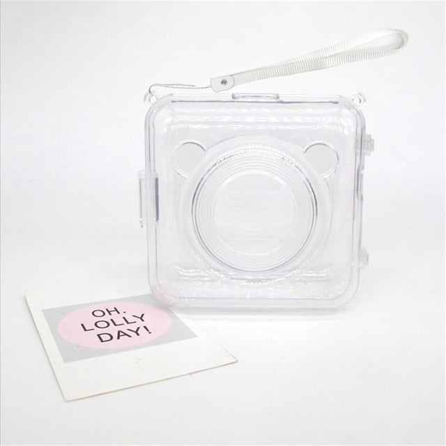 Fiudx Funda Protectora Térmica Portátil, Antiarañazos y Anticaídas, de Plástico Duro Transparente, Incluye Correa de Mano, Ajuste Universal para Impresoras Pequeñas, Tamaño 8,1 X 8,1 X 4,4 Cm.