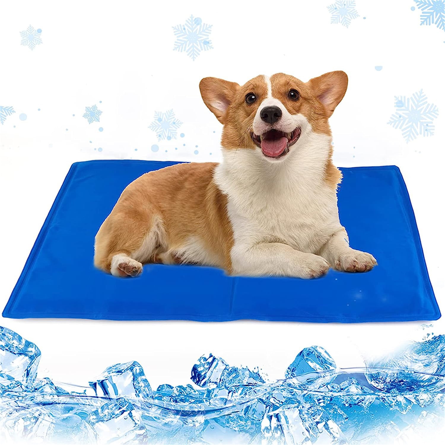Pefilos 25" Cooling Mat for Dogs and Cats, Pressure Activated Dog Cooling Pad, Non-Toxic Gel, Safe and Portable, Blue Pefilos 25" Cooling Mat for Dogs and Cats, Pressure Activated Dog Cooling Pad, Non-Toxic Gel, Safe and Portable, Blue