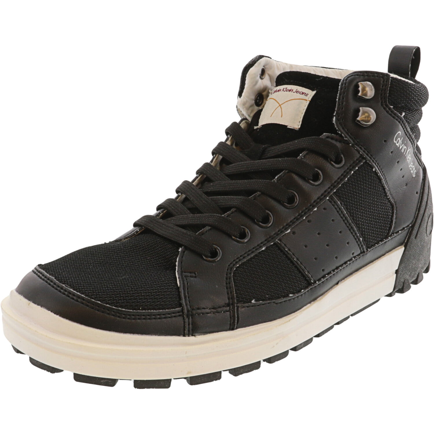 Calvin Klein Jeans Men's Nelson Nappa Suede Black / White Mid-Top Mesh  Sneaker - 8M | Walmart Canada