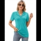 thumbnail image 2 of Camisas de Mujer con Cuello de Solapa, Cuello en V, Blusa de Corta, Blusa Informal Elegante. Azul XXL, 2 of 9