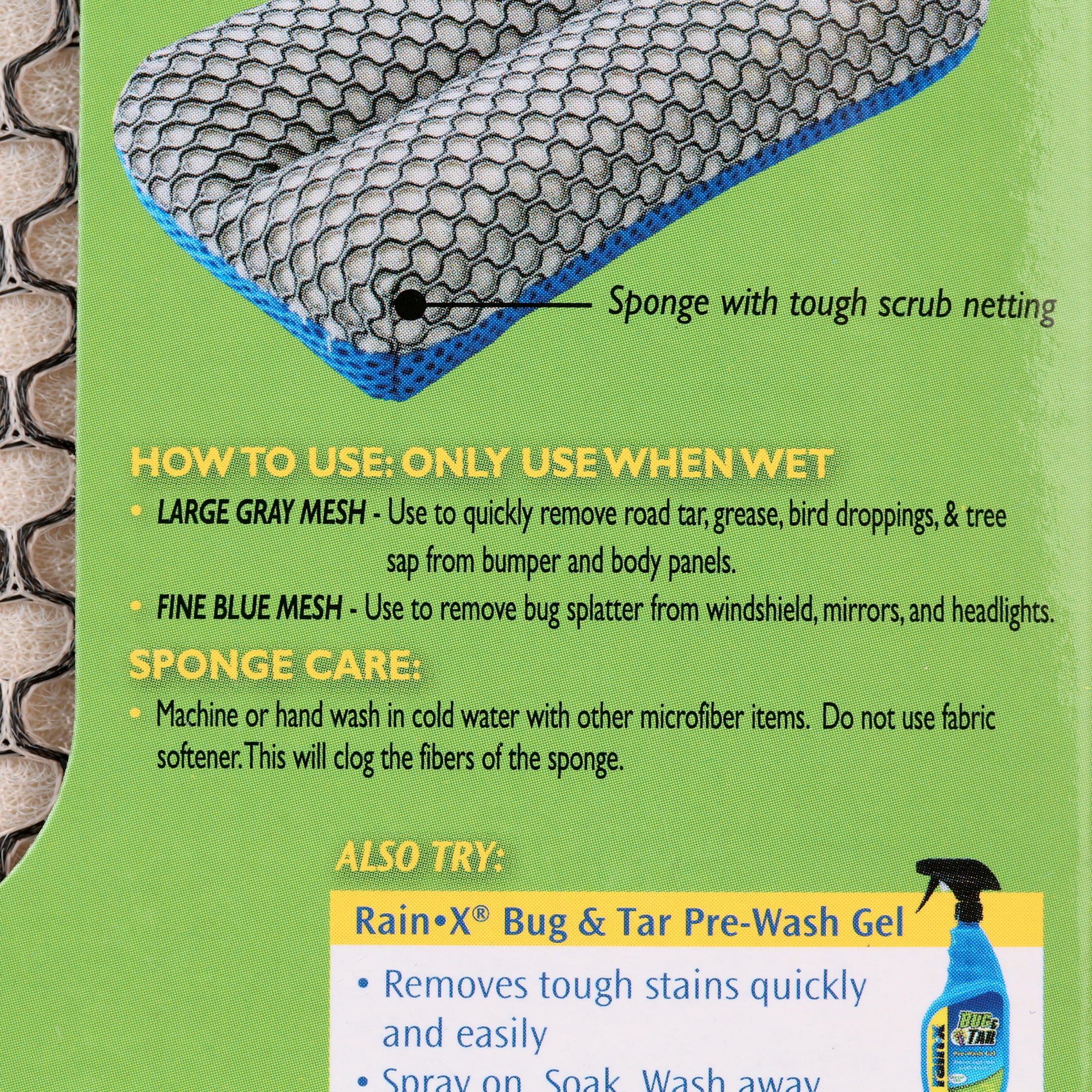 (2 pack) Rain-x Compact 2-Sided Automotive Bug Grime and Tar Sponge