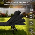 thumbnail image 3 of Black Outdoor Folding Lounge Chair - Adjustable Chaise for Patio, Beach & Camping - Steel Frame, Breathable Mesh, 74" L, 3 of 7