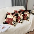 thumbnail image 4 of Geometric Throw Pillow Covers 16"x16" Set of 2 Geometry Brown Black Red Pillow Cases Cushion Covers for Living Room Bedroom Stripe Line Decor Throw Pillowcases for Sofa Couch Chair, 4 of 6