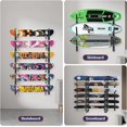 thumbnail image 5 of Snowboard Rack-6-Tier Skateboard Wall Mount & Skateboard Rack –Snowboard Wall Mount – Space-Saving Multi-Functional Storage Solution-Black, 5 of 6