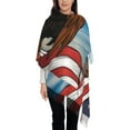 thumbnail image 3 of Xecao Cartoon Bald Eagle USA Pattern Womens Winter Scarf Fall Scarf Oversized Large Scarf for Women Warm Shawl Wrap, 3 of 8