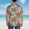 thumbnail image 3 of Lsque Rose Flowers pattern Hawaiian Shirt for Men, Unisex Summer Beach Casual Short Sleeve Button Down Shirts-Small, 3 of 9