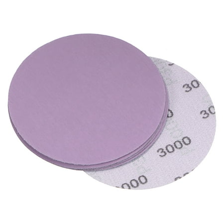 

5 Pack 4-Inch Purple Sanding Discs 3000 Grits Hook & Loop Professional Aluminum Oxide Sandpaper