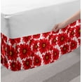 thumbnail image 2 of Flower Bed Skirt, Blossoming Nature Themed Fresh Seasonal Romantic Spring Bouquet, Elastic Bedskirt Dust Ruffle Wrap Around for Bedding Decor, 4 Sizes, Baby Pink Vermilion, by Ambesonne, 2 of 2