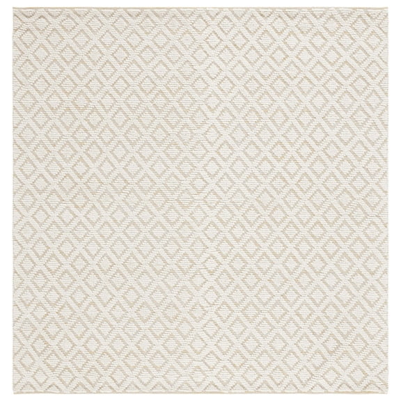 SAFAVIEH Vermont Thurstan Geometric Wool Area Rug, Ivory/Gold, 6' x 6' Square
