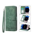 thumbnail image 4 of Wallet Case for iPhone 17 Pro Max Flip Phone Case with Card Slots, Cash Pocket, Kickstand, Magnetic Closure & Wrist Strap, TPU Soft Shell Cover Green, 4 of 6