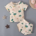 thumbnail image 5 of Baby Boy Outfits Graphic Print Short Sleeve Crew Neck T-Shirt Top And Shorts 2 Piece Casual Wear Baby Boys' Clothing Sets Size 9-12 Months, 5 of 9