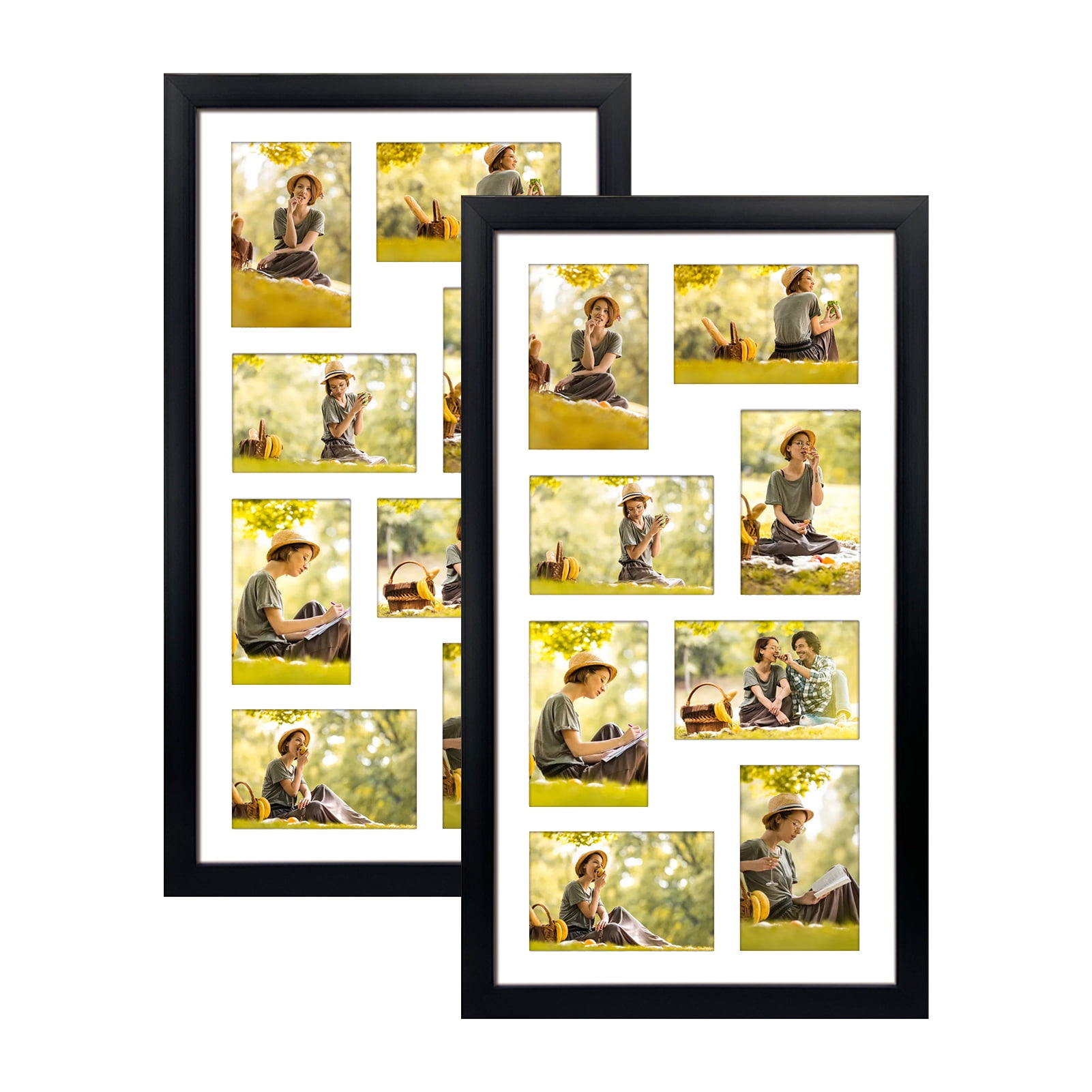 2 Pack 4x6 Multi Photo Frame with 8 Gallery Slots, Horizontal and