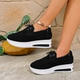thumbnail image 4 of Mepaouo Platform Fashion Sneakers for Women Lace up Work Oxfords Casual Slip on Walking Shoes Black 7.5, 4 of 9