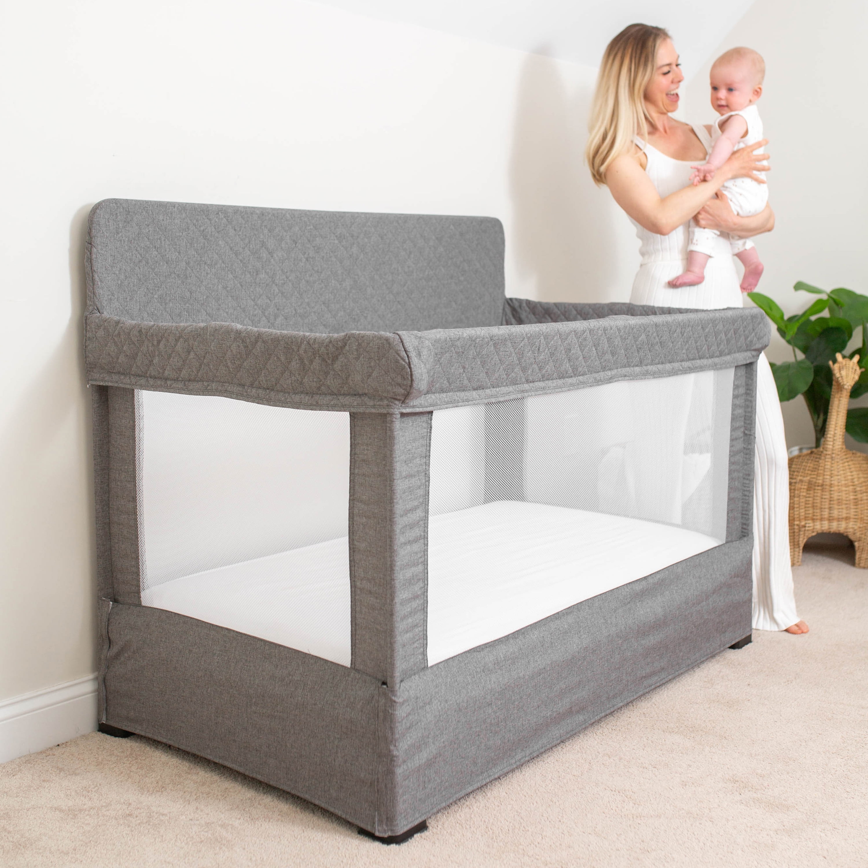 Baby Delight Lunaire Full Size Mesh Baby Crib & Playard, Charcoal Grey
