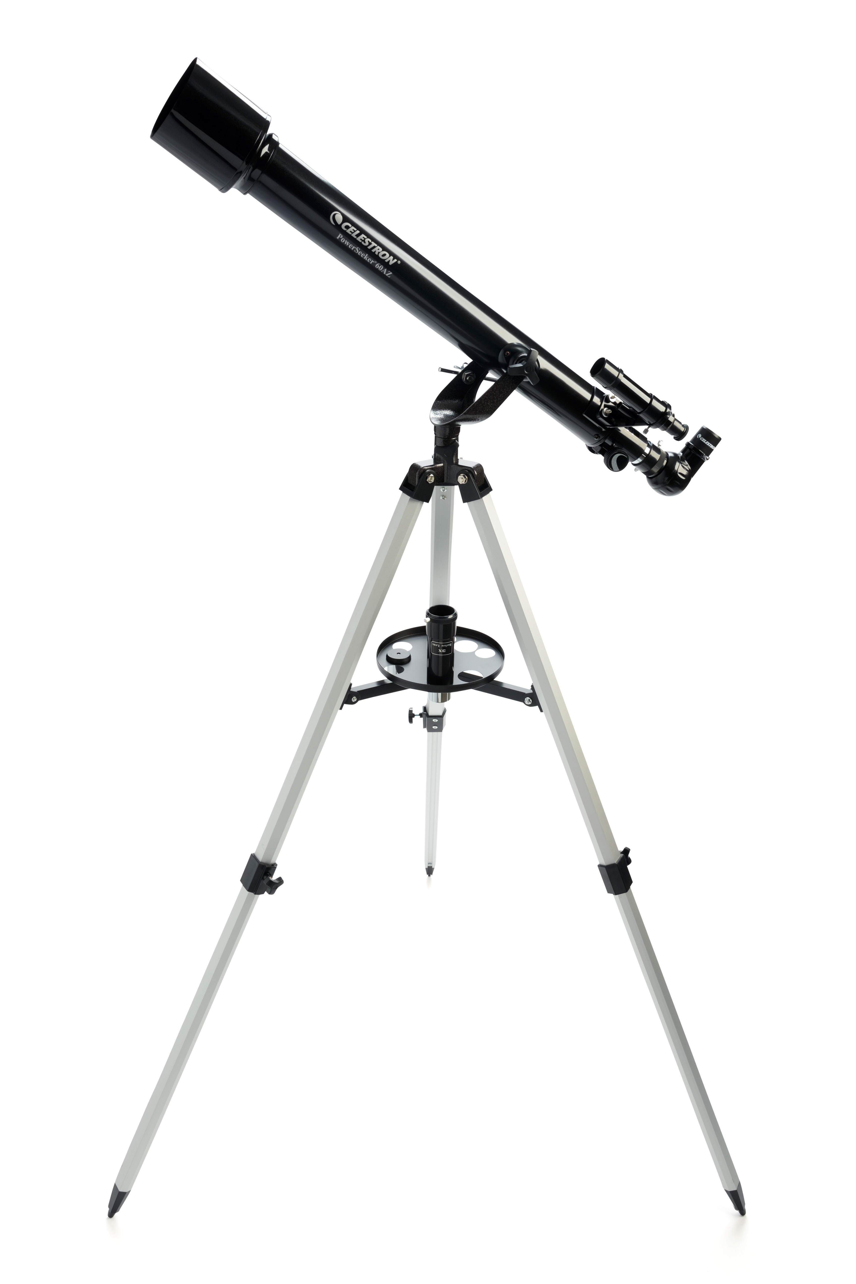 Celestron Refractor Telescope, Black PowerSeeker 60AZ, Tripod Stand