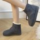 thumbnail image 4 of Zapatos para mujer, botas grandes de algodón de color liso para mujer, botas cortas con cordones, botas de nieve cálidas, zapatos para correr, botas vaqueras, 4 of 8