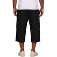 thumbnail image 4 of Fabrcox Capri Pants Men Elastic Waist Wide Leg Sweatpants for Men Baggy Lightweight Summer Hiking Workout Trousers Men with Pockets Black XXXL, 4 of 7