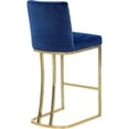 thumbnail image 3 of Lakefront Luxury Contemporary Velvet Upholstered Counter Stool with Polished Metal Legs, 16" W x 19.5" D x 36.5" H, Ideal for Bar or Pub Tables, 3 of 6