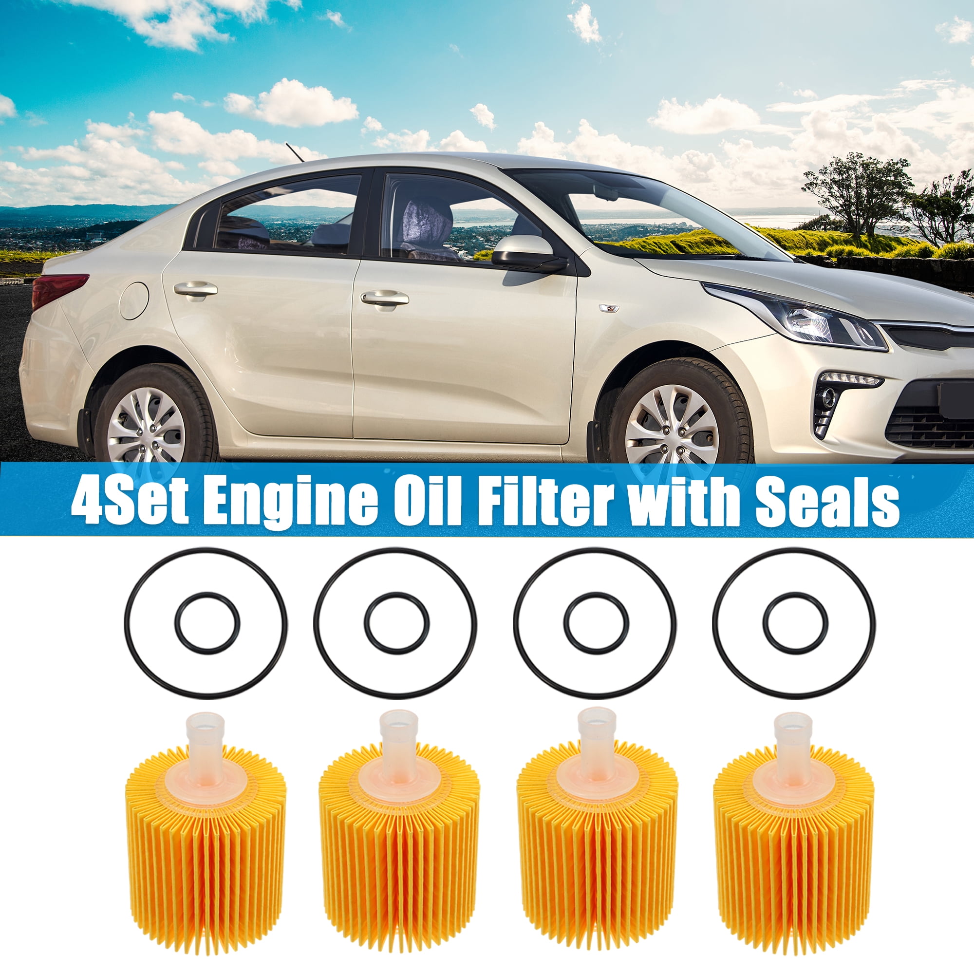 4 Set Engine Oil Filter 04152-YZZA1 04152-31090 04152-YZZG1 for Toyota Avalon Camry Highlander RAV7 Tacoma Sienna